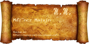 Müncz Malvin névjegykártya